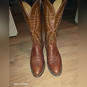 Nocona Mens Brown Leather Cowboy Boots Size 8.5e